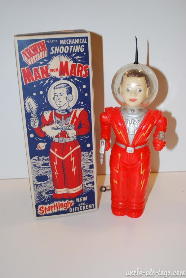 1950s Irwin Toys Spaceman Wind Up Orange USA