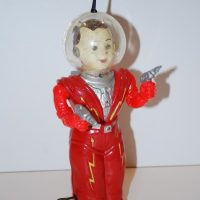 1950s Red Irwin Spaceman Wind Up In Box USA