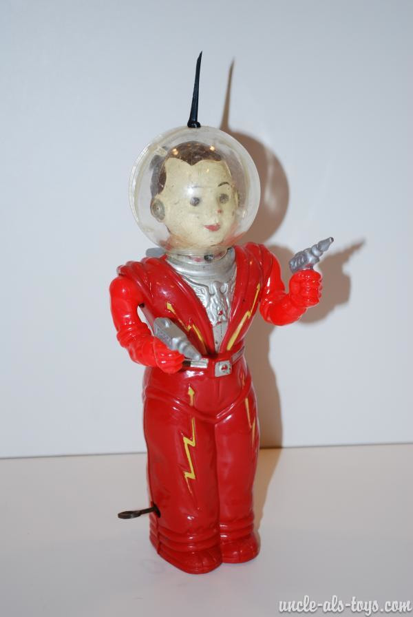 1950s Red Irwin Spaceman Wind Up in Box USA