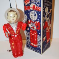 1950s Red Irwin Spaceman Wind Up In Box USA 1