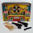 Carnival Shooting Gallery by Ohio Art Tin Wind Up Toy With Guns And DartsBox 3 1