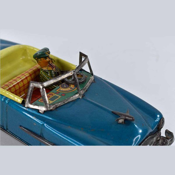 EARLY 50S TIN FRICTION PACKARD CONVERTIBLE OPEN CAR W DRIVER JAPAN 8