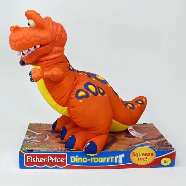 Fisher Price ‘Dino roarrrrr Tyrannosaurus Rex Puffalump Stuffed Toy Orange 4 1
