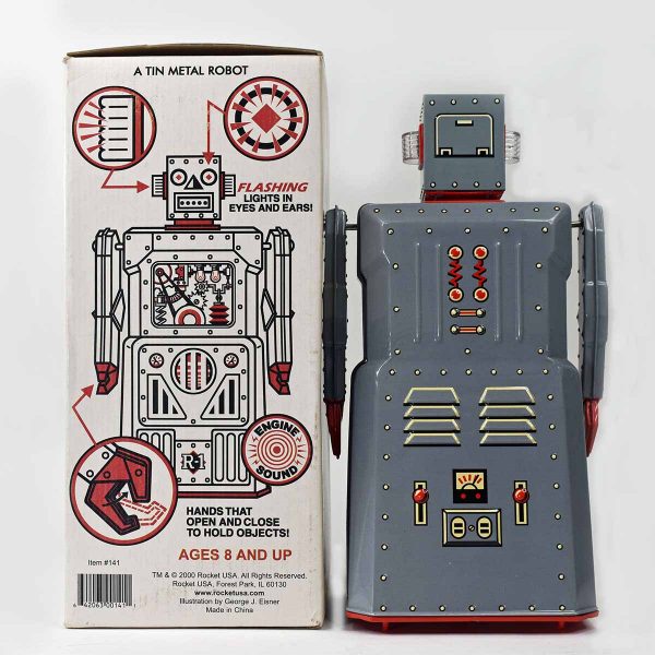 Rocket USA R-1 Robot Battery Operated 2003 Gray Color