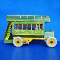 Strauss Tin Litho Interstate Green Bus 2