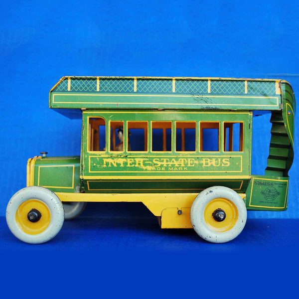 Strauss Tin Litho Interstate Green Bus 4