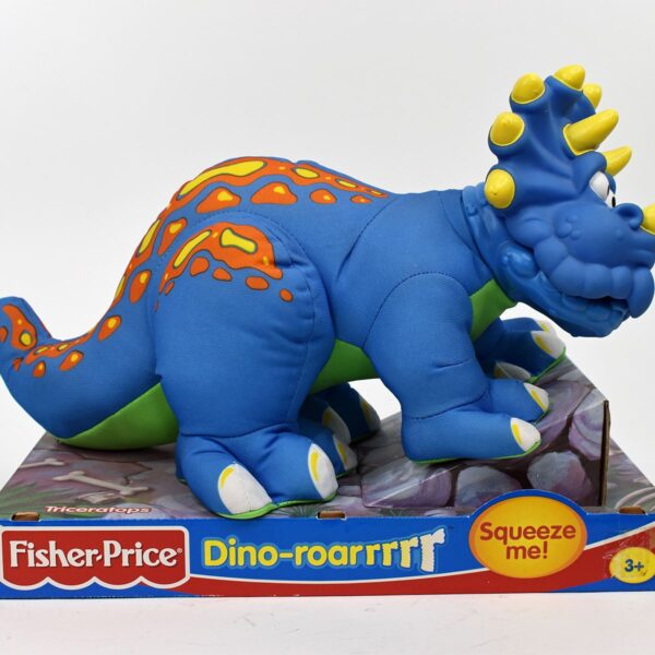 Fisher Price Dino roarrr Triceratops Puffalump Stuffed Toy 5