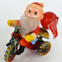 Mechanical Santa Tricycle Tin Windup Japan