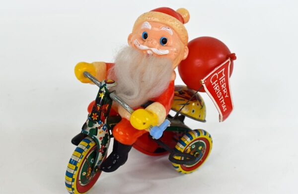 Mechanical Santa Tricycle Tin Windup Japan