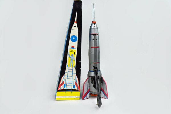 Vintage Rocket Ship Tin Friction Space Toy "Holdraketa" Hungary