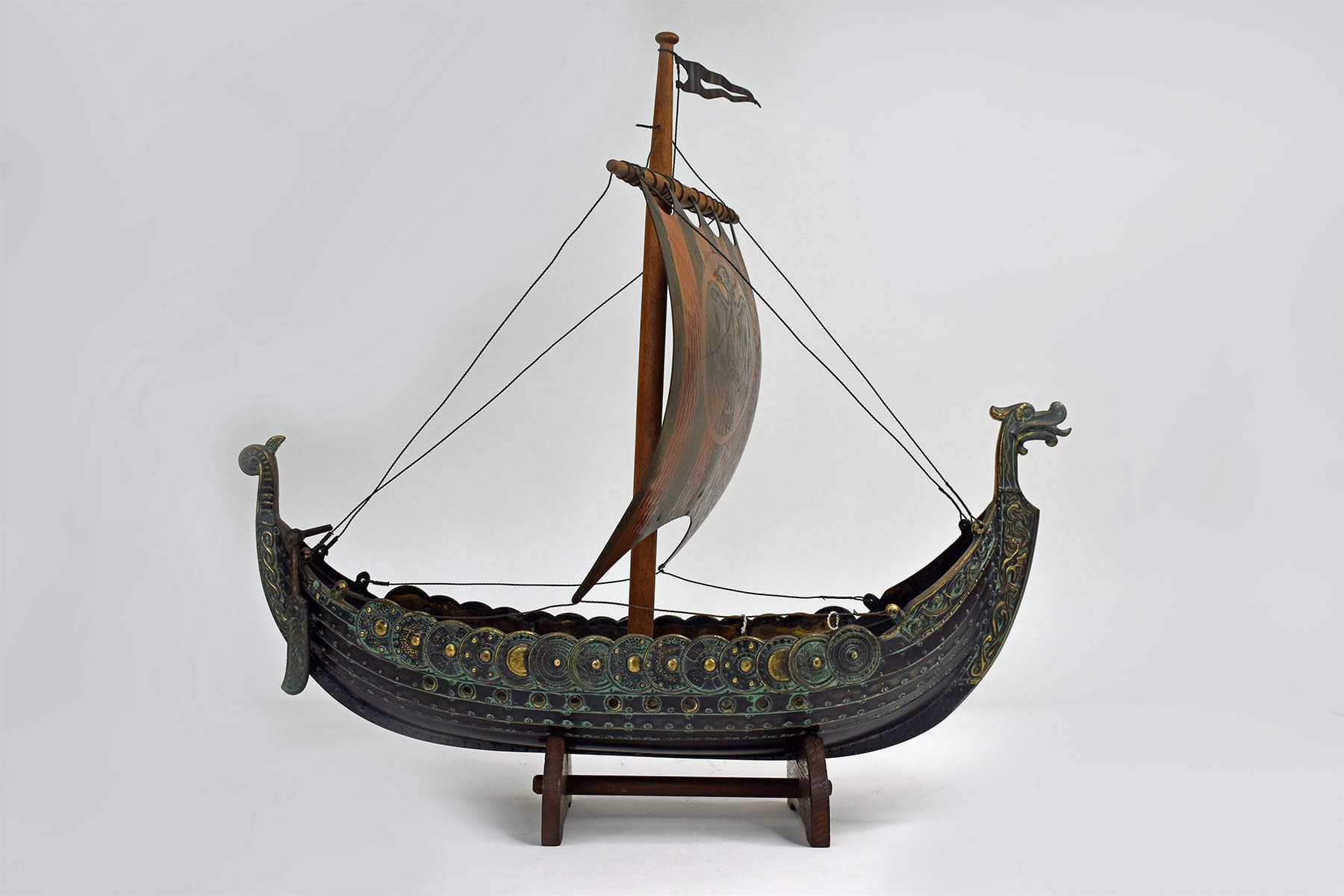 Edward Aagaard Viking Ship Vintage Handmade Bronze for Copenhagen Iron Art